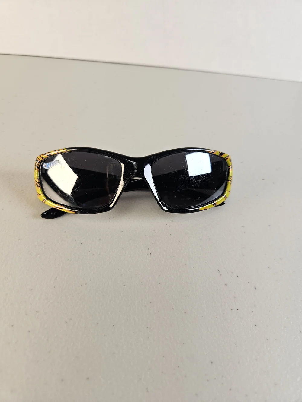 Hot Wheels Kids Black Sunglasses with Yellow Accent